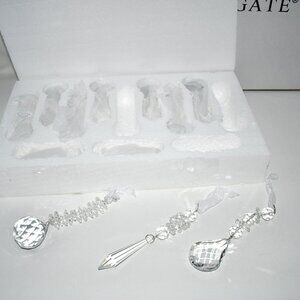 Frontgate Regal Pave Stone Crystal Drop Ornament Set 12pc #168640 NIB